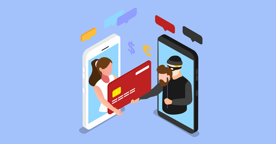 illustration digital credit card theft fraud hacking data security