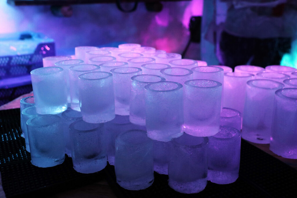 ice bar London ice glasses night club