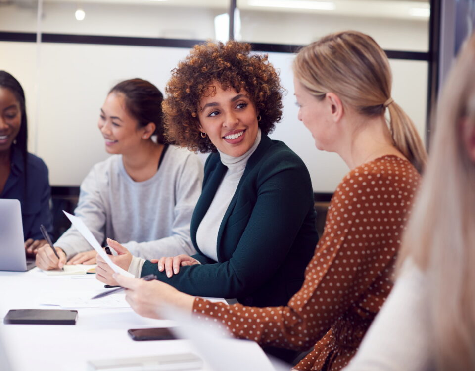 female employees working together in office