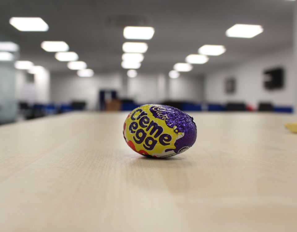 Creme Egg on desk