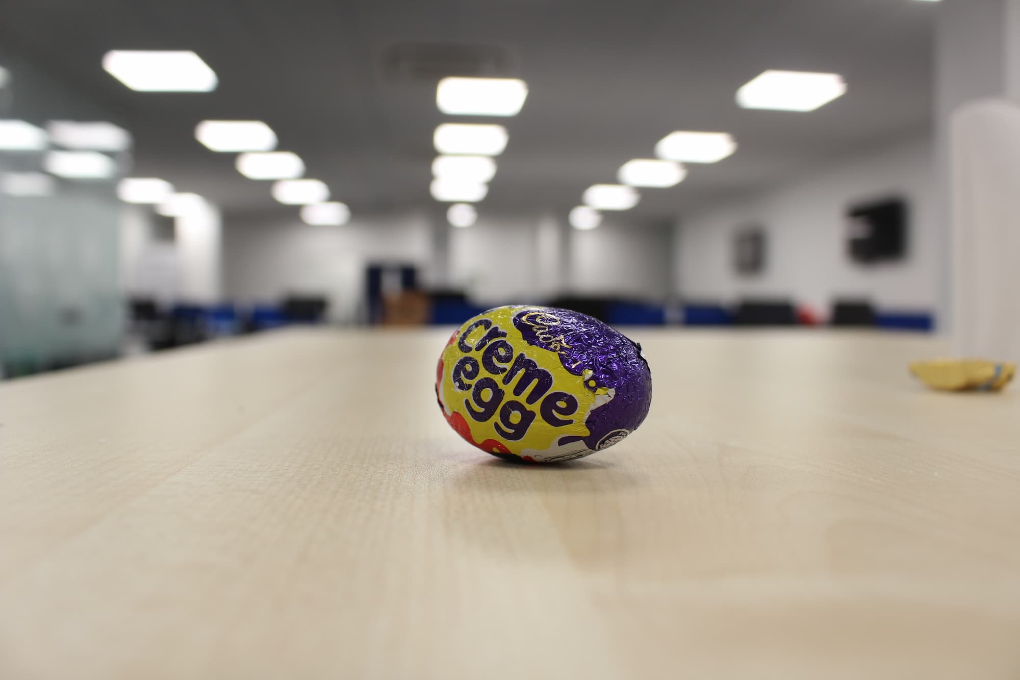 Creme Egg on desk