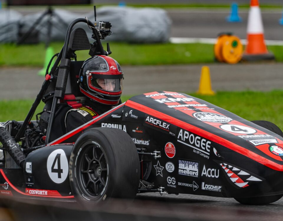 Staffordshire Uni Racing Car Apogee sponsor at Formula Student event