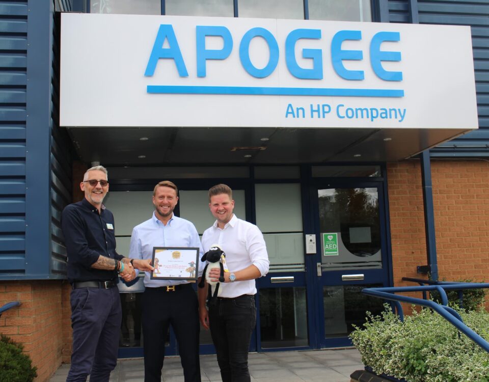 Shaun the Sheep Heart of Kent Hospice Apogee sponsorship