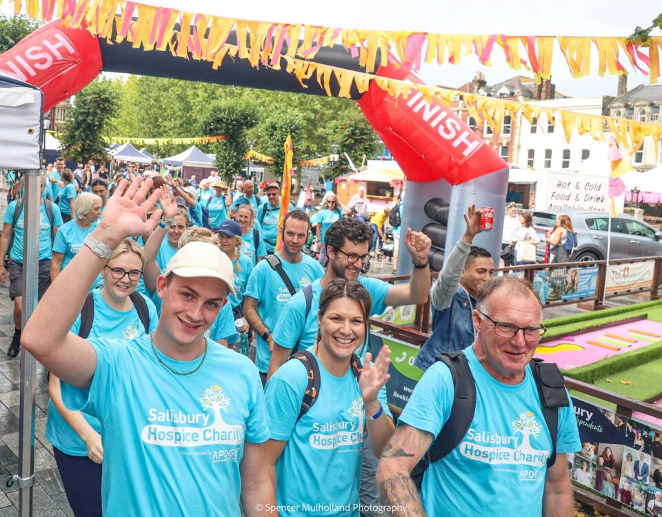 Volunteers at Celebration Walk for Salisbury Hospice Charity