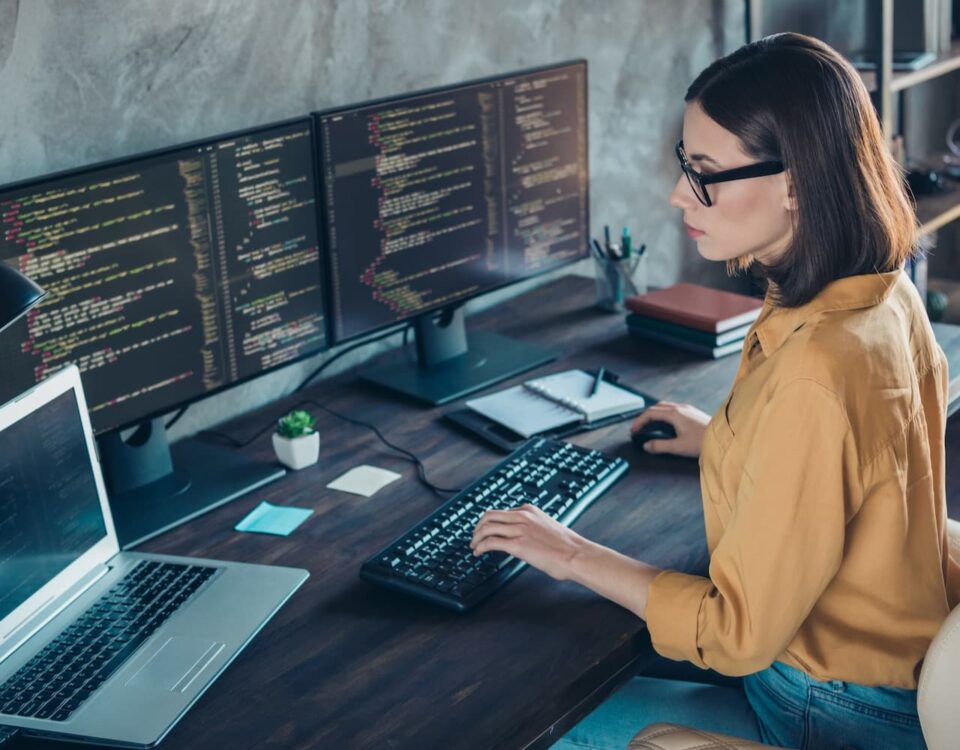 woman working from home securely rectangle