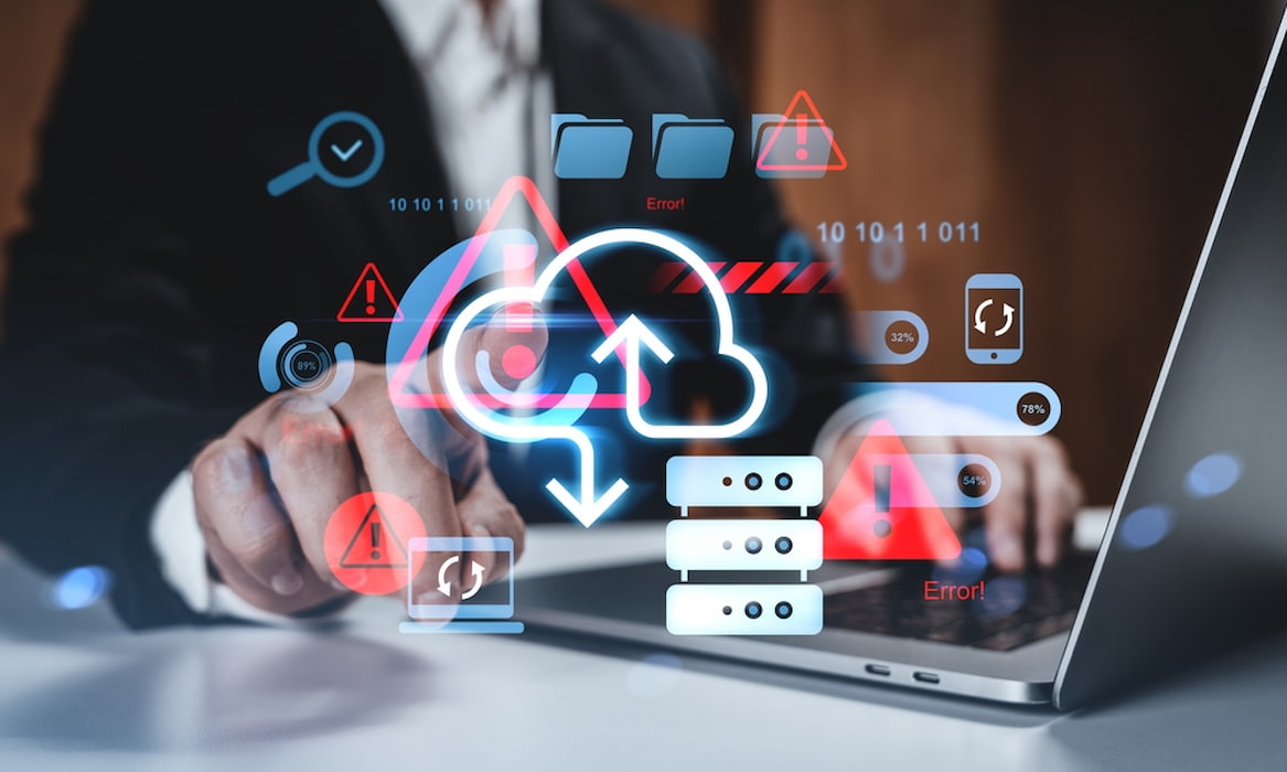 Production Print magnifying glass over photos