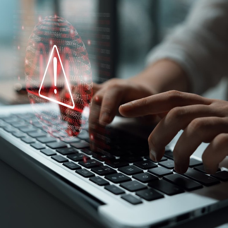 Production Print magnifying glass over photos