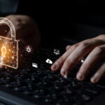cyber security keyboard digital lock graphic